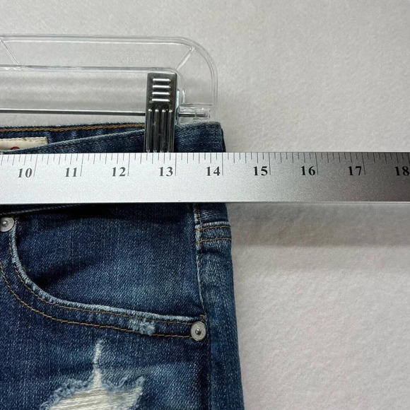 Adriano Goldschmied Skirt Size 24 The Erin Pencil Distressed Slit Denim Blue - Picture 8 of 9